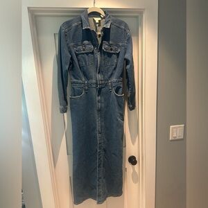 Blue Denim Long Sleeve Dress